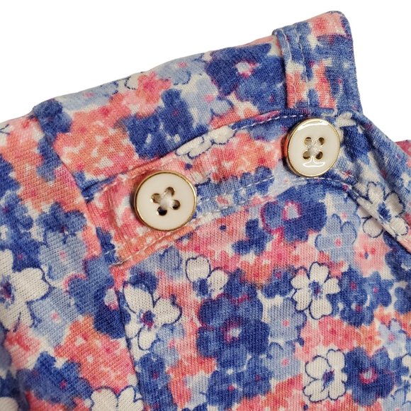 Talbots Size 1X Top Knit Floral Pullover Stretch Cotton Blend Button Accents - Picture 8 of 8